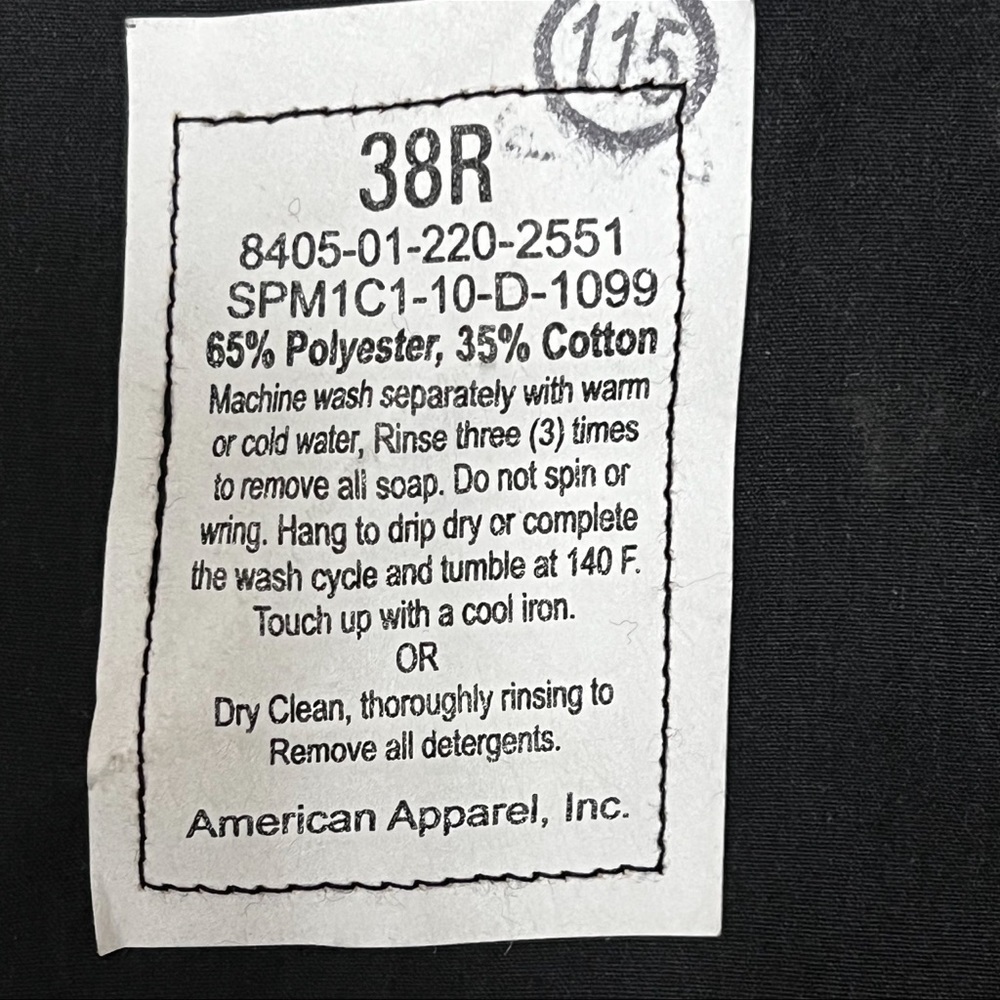 NWT Department of Defense Trench Coat Size 38R Zip Out Liner Black Army - Picture 9 of 15